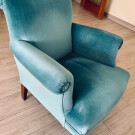 Sillon terciopelo azul turquesa muy comodo